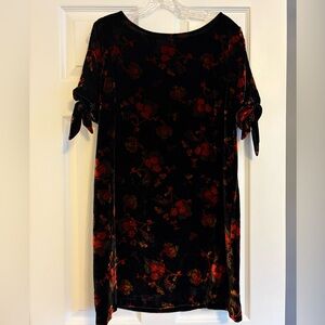 LOFT Velvet Floral Dress S